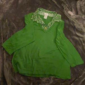 Jaclyn Smith sweater green with anchors
